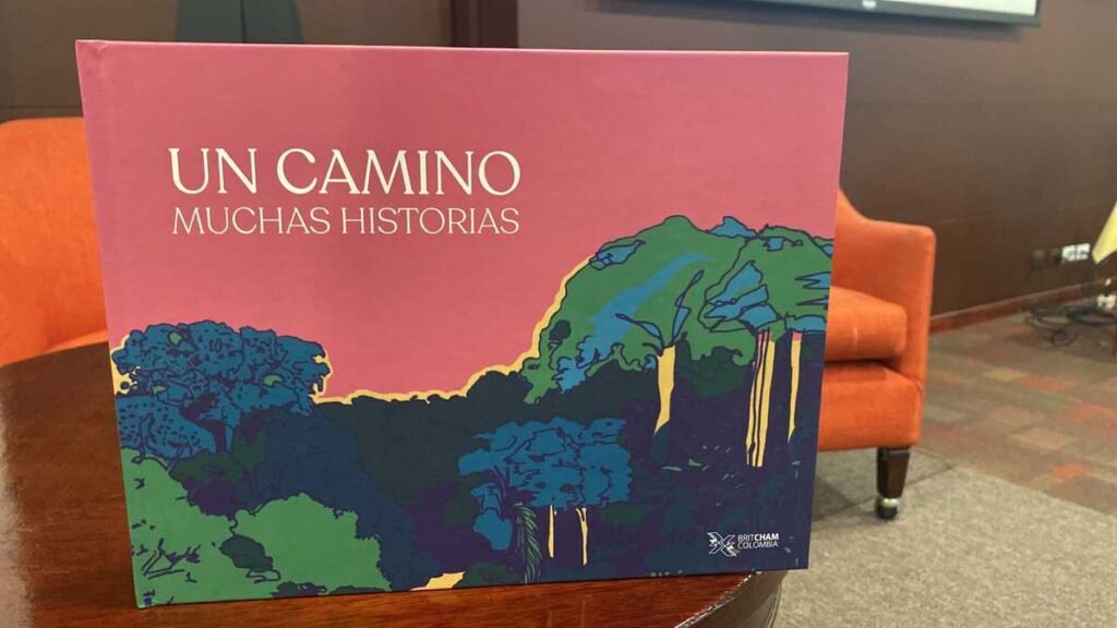 cover of BritCham Colombia’s commemorative book “Un camino, muchas historias” which included an article by interpretingCO