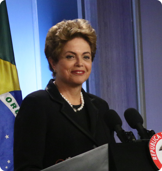Rousseff: Dilma Rousseff speaks at a presidential event in Bogotá, Colombia, where there is simultaneous interpretation into Spanish